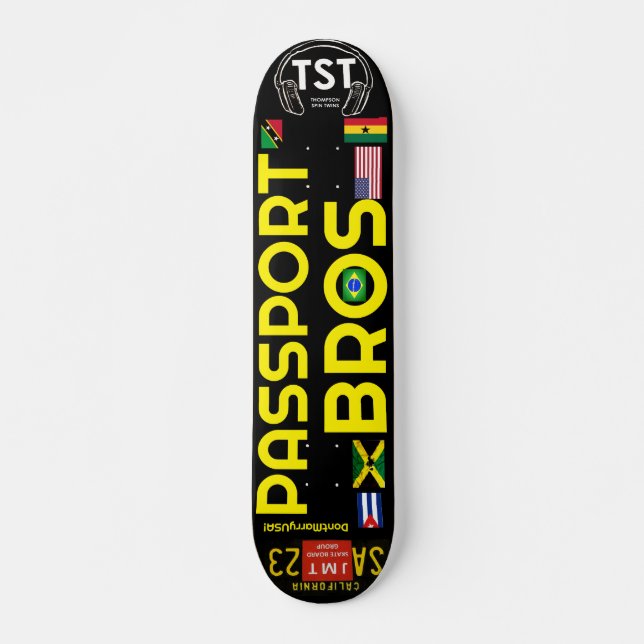 Tabla de monopatín PASSPORT BROS 7 3/4" (Anverso )
