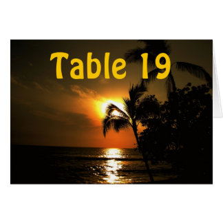 Tabla de números de atardecer oceánico