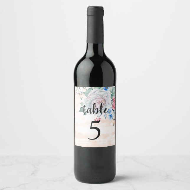 Tabla de números Etiqueta de vino. Etiqueta de vin (Anverso)