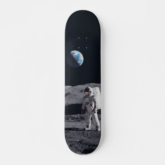 Tabla de Skate Astronauta en la Luna (Anverso )
