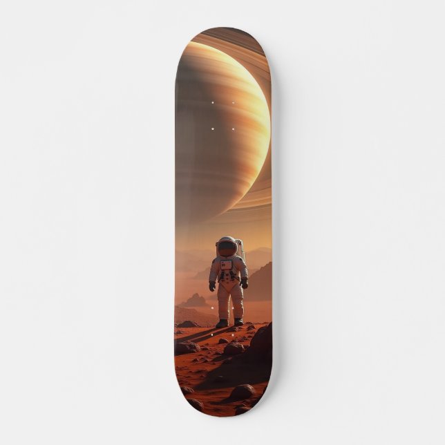 Tabla de Skate Astronauta  en Luna de Saturno (Anverso )