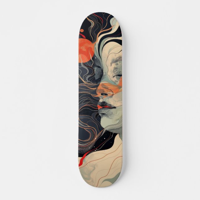 Tabla de Skate  Cara de Mujer con Ojos Cerrados  (Anverso )