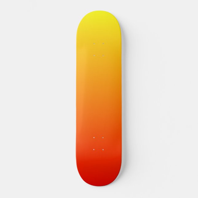 Tabla de skate con gradiente "Fuego" rojo y amaril (Anverso)
