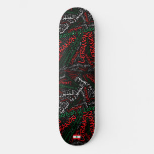 Tabla de skate con nube de palabras del Orgullo Na