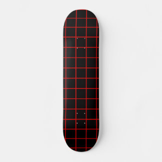 Tabla de skate con patrón de rejilla rojo y negro
