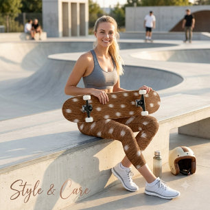 Tabla de skate con textura de piel de ciervo natur