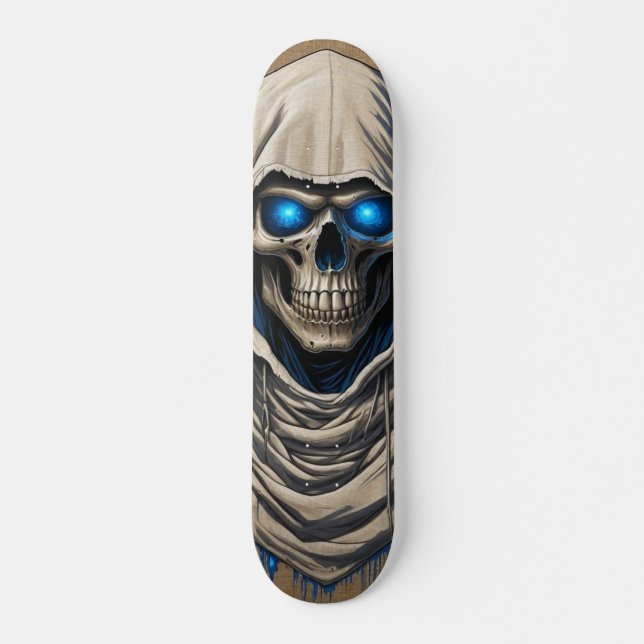 Tabla de Skate Cráneo Tenebroso Encapuchado (Anverso )