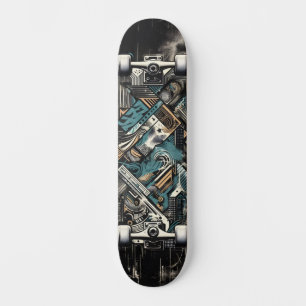 Tabla de skate de arte callejero de tecnología ret