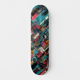 Tabla de skate de arte callejero de tecnología ret