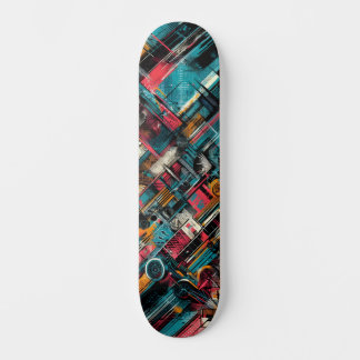 Tabla de skate de arte callejero de tecnología ret