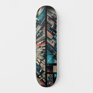 Tabla de skate de arte callejero de tecnología ret