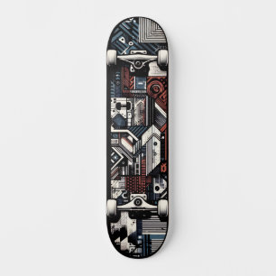 Tabla de skate de arte callejero de tecnología ret