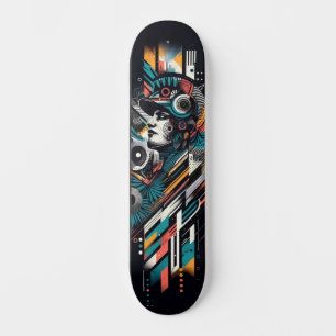 Tabla de skate de arte callejero de tecnología ret