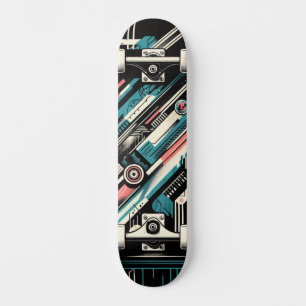 Tabla de skate de arte callejero de tecnología ret