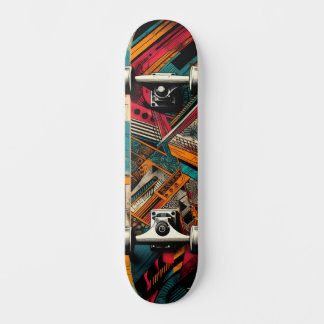 Tabla de skate de arte callejero de tecnología ret