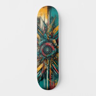 Tabla de skate de arte callejero de tecnología ret