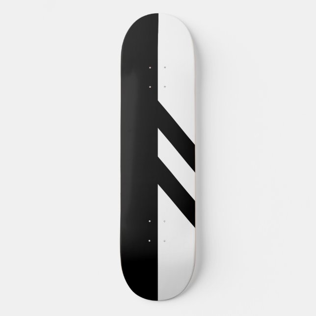 Tabla de skate de blanco y negro segmentado (Anverso)