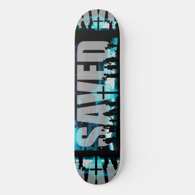 Tabla de skate de logo cristiano salvado (Anverso)