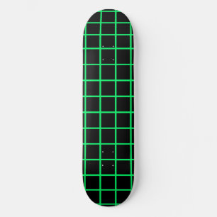 Tabla de skate de rejilla verde neón y negro
