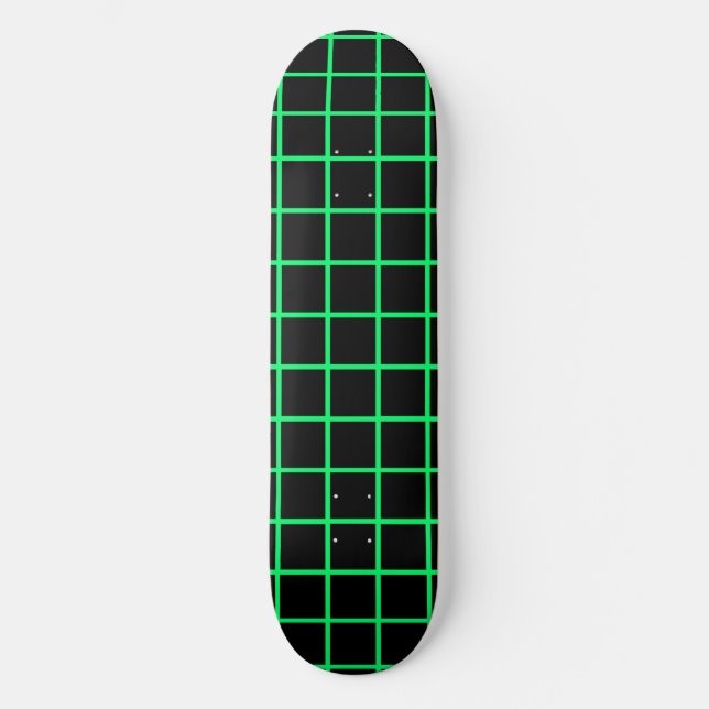 Tabla de skate de rejilla verde neón y negro (Anverso)