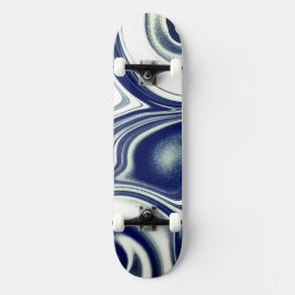 Tabla de skate de textura de mármol azul moderno