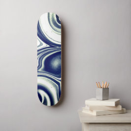 Tabla de skate de textura de mármol azul moderno