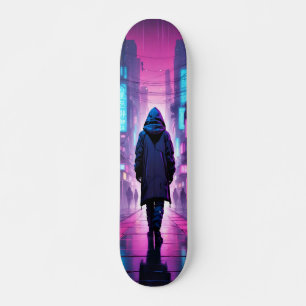 Tabla de Skate Figura de Espalda Encapuchada