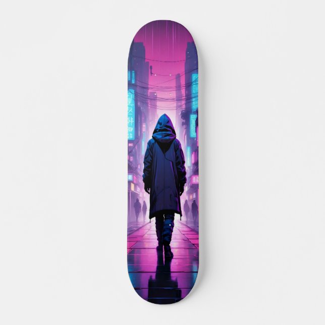 Tabla de Skate Figura de Espalda Encapuchada (Anverso )
