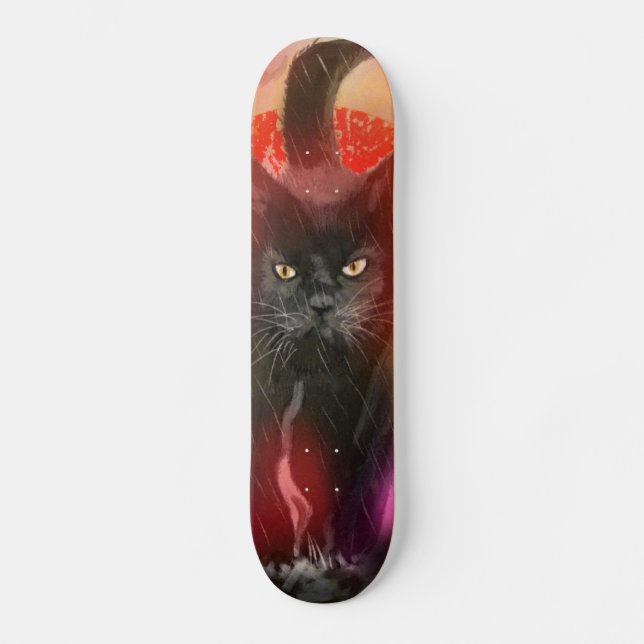 Tabla de Skate Gato Negro (Anverso)