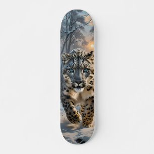 Tabla de Skate Leopardo en Bosque Nevado