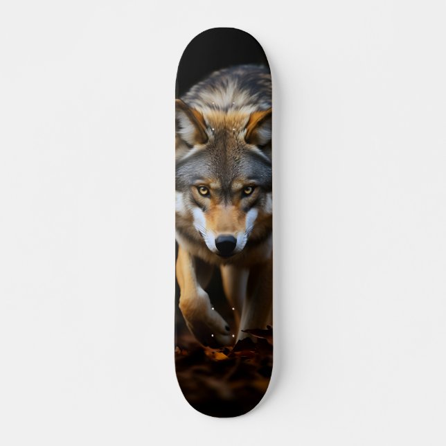 Tabla de Skate Lobo Salvaje en la Oscuridad (Anverso )