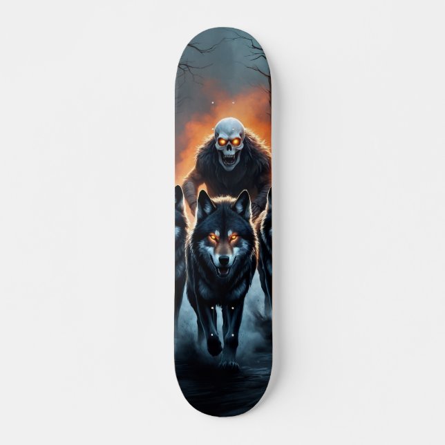 Tabla de Skate Los Lobos y el Monstruo (Anverso )