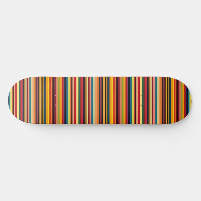 Tabla de skate moderna con franja multicolor retro (Horz)