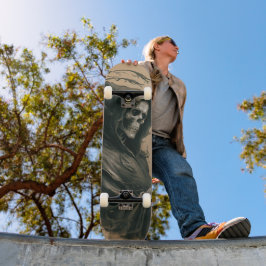 Tabla de Skate Perfil Encapuchado de Esqueleto