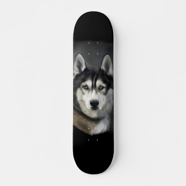 Tabla de Skate Robusto Perro Husky Siberiano (Anverso )