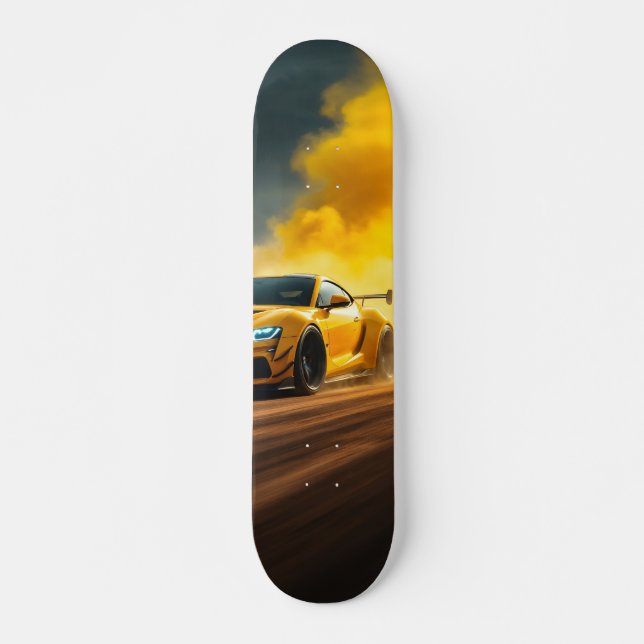 Tabla de Skate Supercoche Amarillo Corriendo (Anverso )