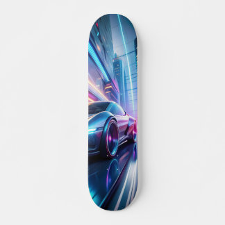 Tabla de Skate Vehículo en una Ciudad Futurista