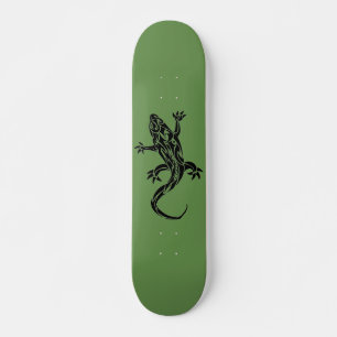 Tabla de skateboard verde Gecko Tattoo