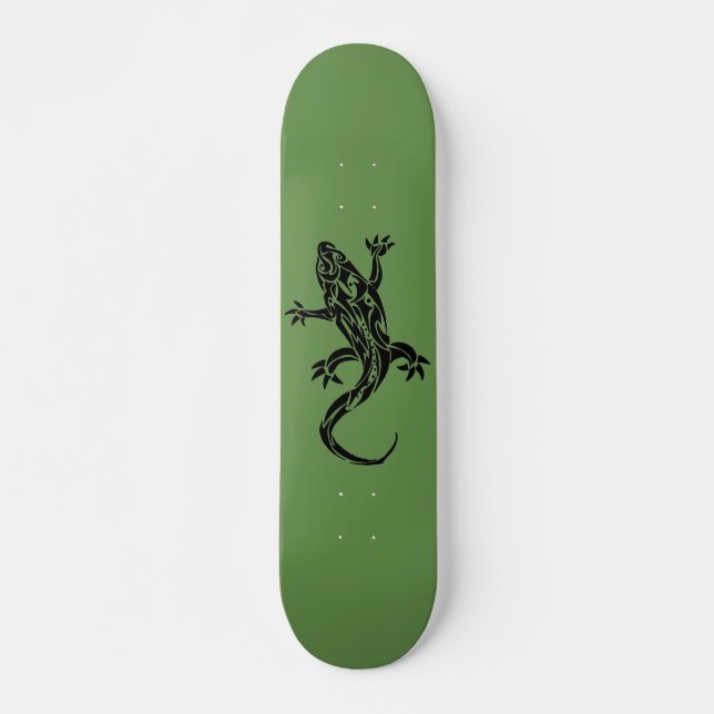 Tabla de skateboard verde Gecko Tattoo (Anverso )