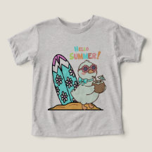 Tabla de surf de pato de dibujos animados