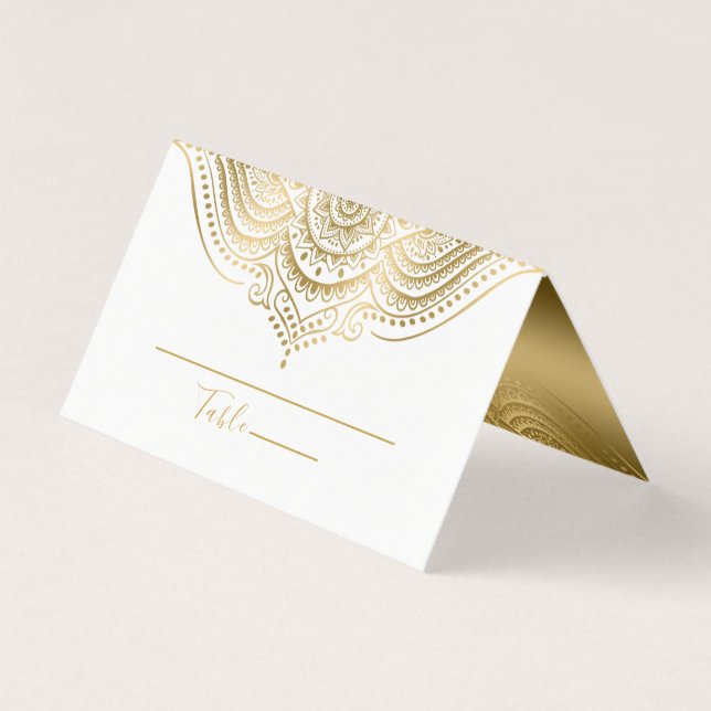 Tabla No Lugar Tarjeta Ornate Gold Mandala (Anverso)
