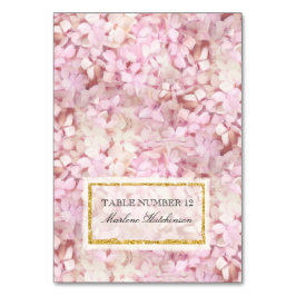 Tabla Número de plaza Tarjeta rosa Hydrangeas Gold