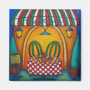 Tabla para dos en el imán de Trattoria