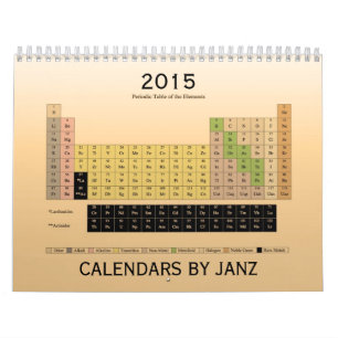 Tabla periódica de calendario de los elementos