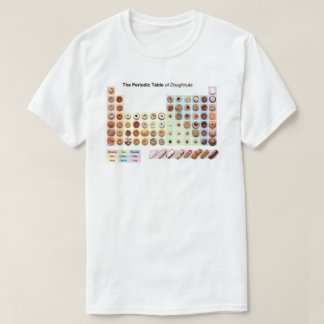 Tabla periódica de camiseta de los buñuelos