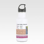 Tabla periódica de elementos Botella de agua<br><div class="desc">Para revisar sus lecciones de química, utilice esta botella de agua con los 118 elementos atómicos en colores pastel de la Tabla Periódica de Elementos que puede llevar a cualquier lugar. ¡O tómalo para un regalo especial a tu amigo de los nerd de la ciencia o a tu profesor favorito!...</div>