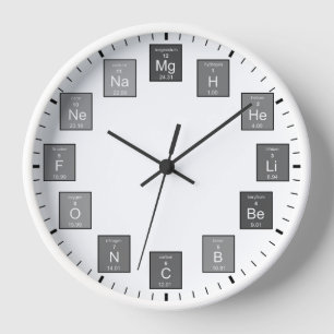 Tabla periódica de elementos Reloj químico gris