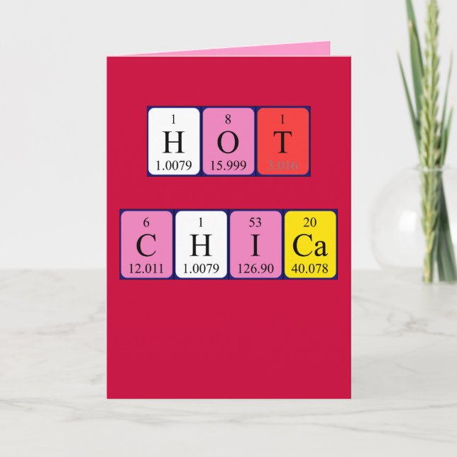 Tabla periódica de Hot Chica tarjeta de San Valent (Anverso)