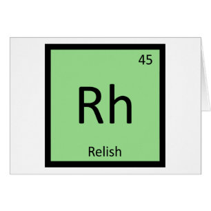 Tabla Periódica de Química de Condimento Relish Rh