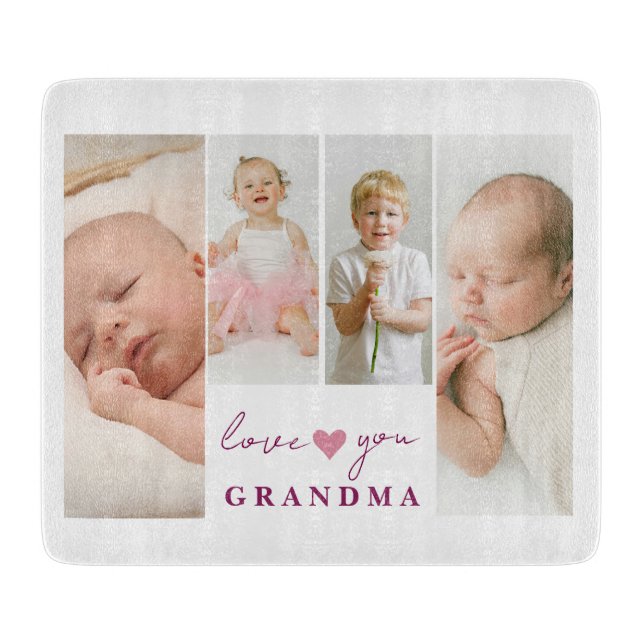 Tabla personalizada de corte de 'Love You Grandma' (Anverso)